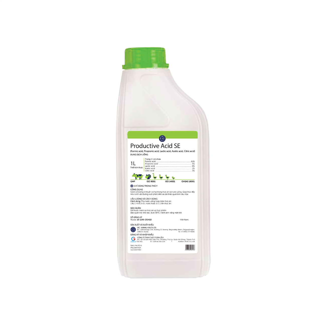 PRODUCTIVE ACID SE - XÓA ĐỘC TỐ, DIỆT VI KHUẨN, CÂN BẰNG PH
